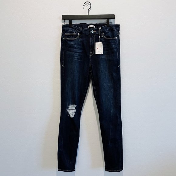 NEW GOOD AMERICAN Good Legs Skinny Dark Wash Distress High Waist Jeans S… - Picture 8 of 12